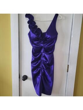 VTG DJ-JAZ formal wear purple satin finish dress NWT size 6